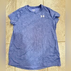 Girls Under Armour Blue Short Sleeve Shirt, size YXL
